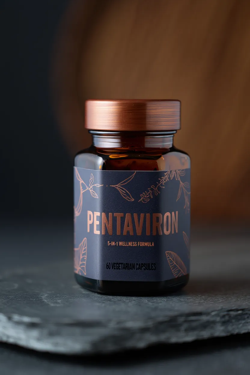 Pentaviron dietary supplement package - 5-in-1 wellness formula in premium packaging